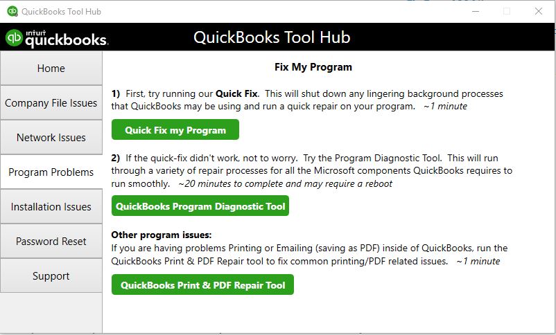 Tool Hub Program Problems