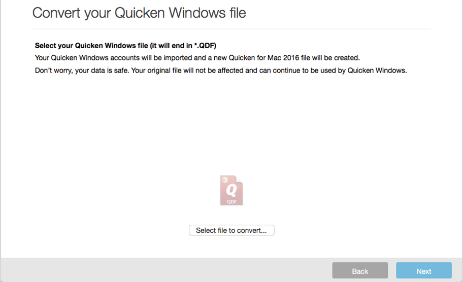 Transferring data from Quicken from Windows
