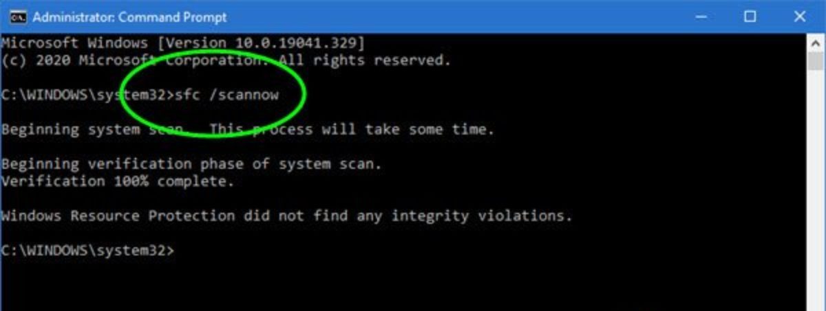Using System File Checker Scan