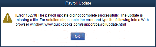 QuickBooks update error 15270