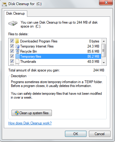 Using Disk Clean-up to Remove Junk Files 